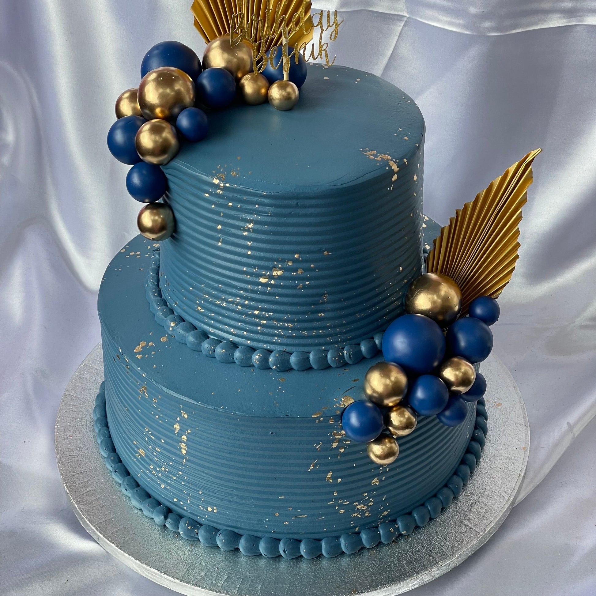 Navy Blue Decorated Cake