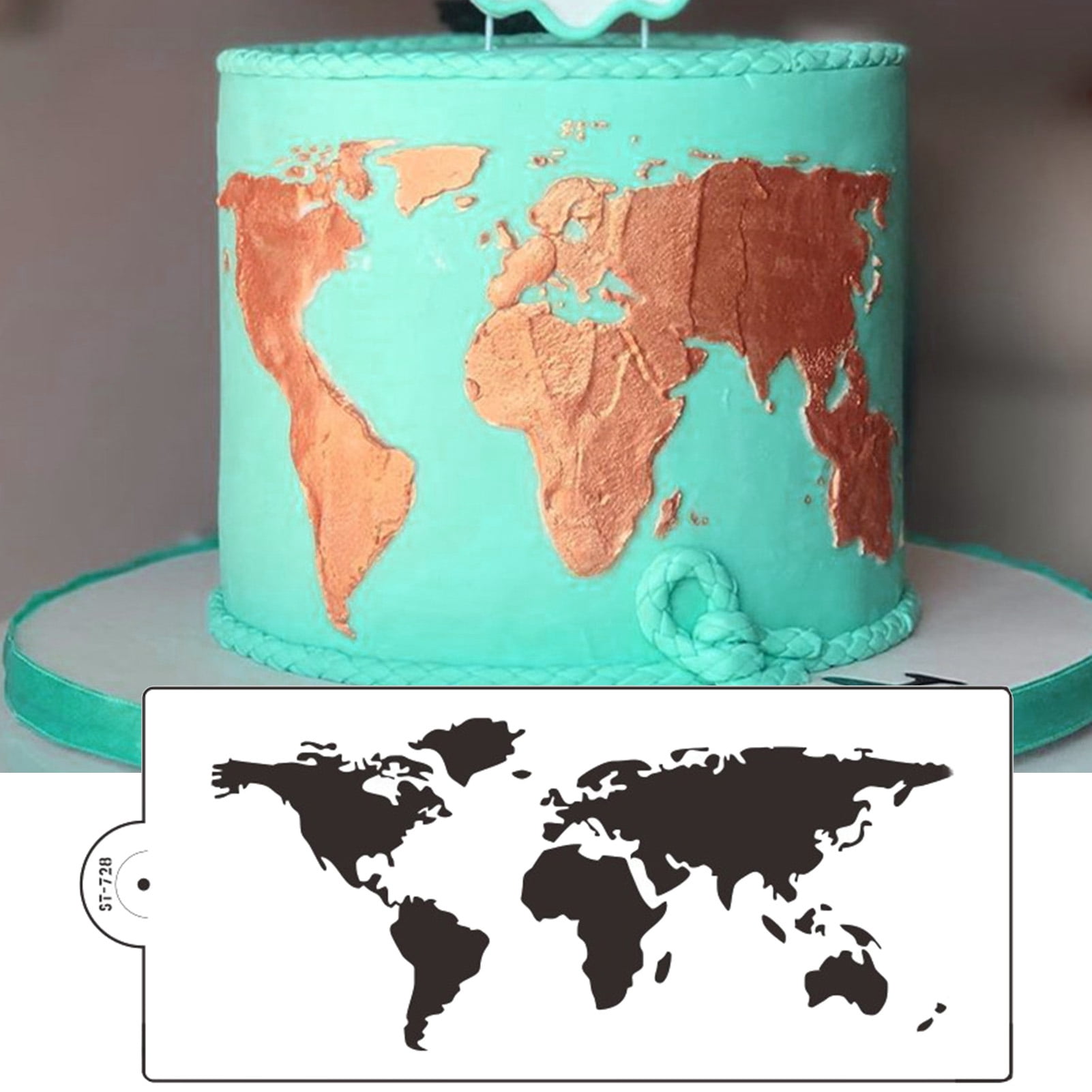 World Map Decorated Cake