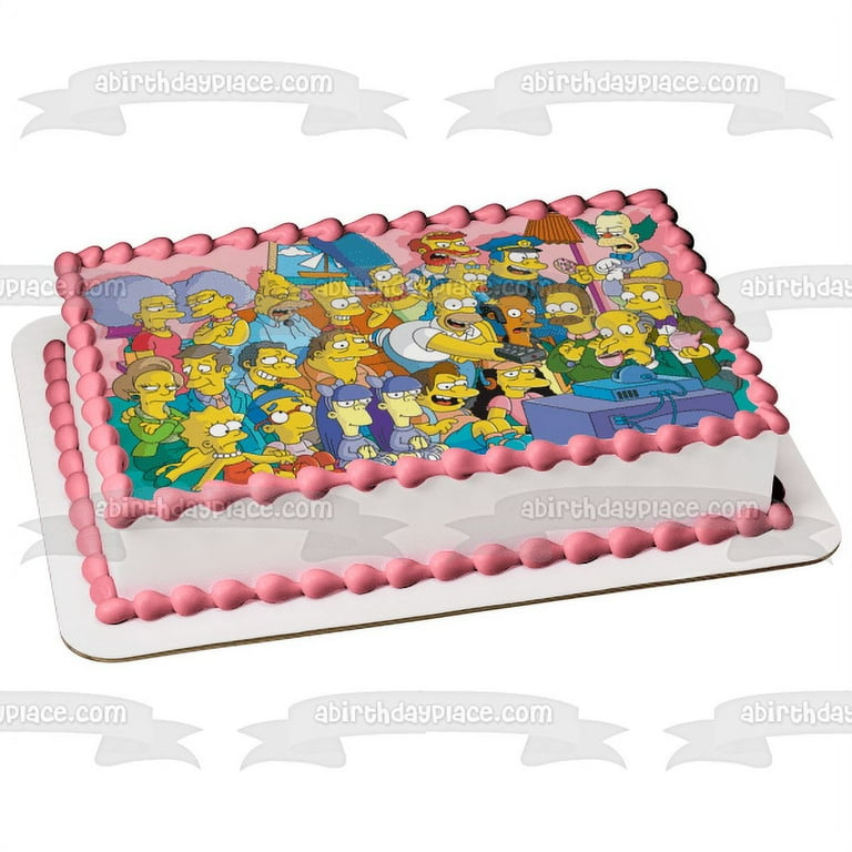 Simpsons decorated cake