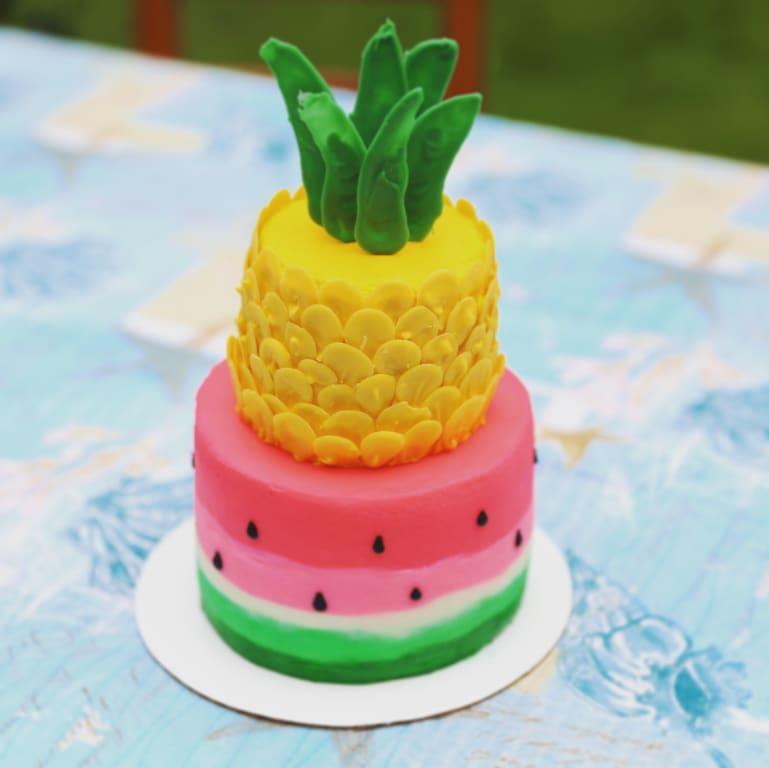 Decorated Pineapple Cake