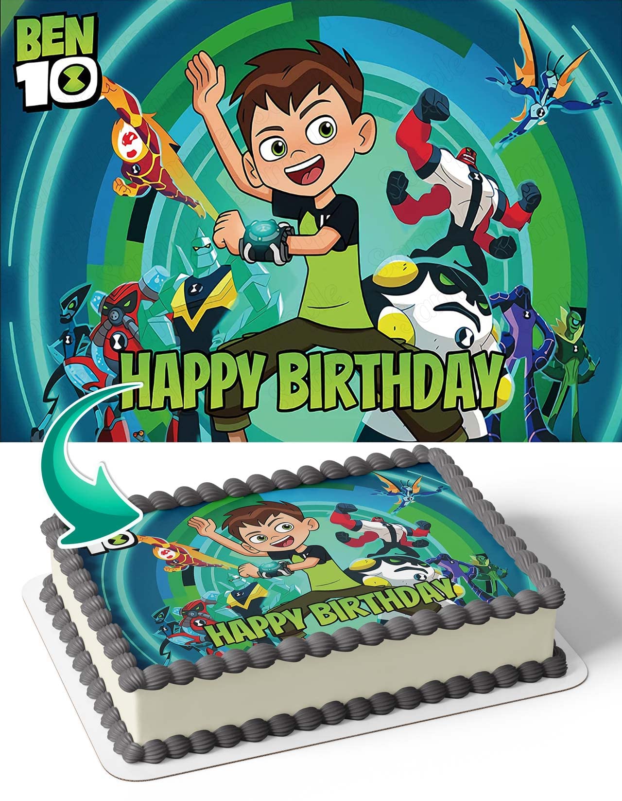 Ben 10 Decorated Cake