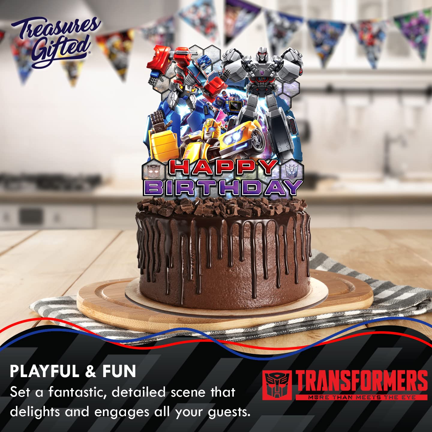 Transformers decorated cake