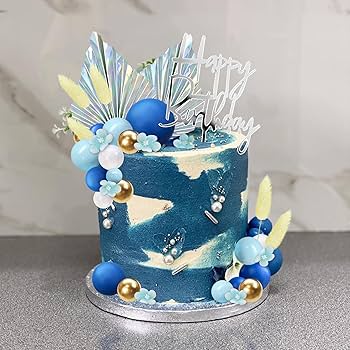 Navy Blue Decorated Cake