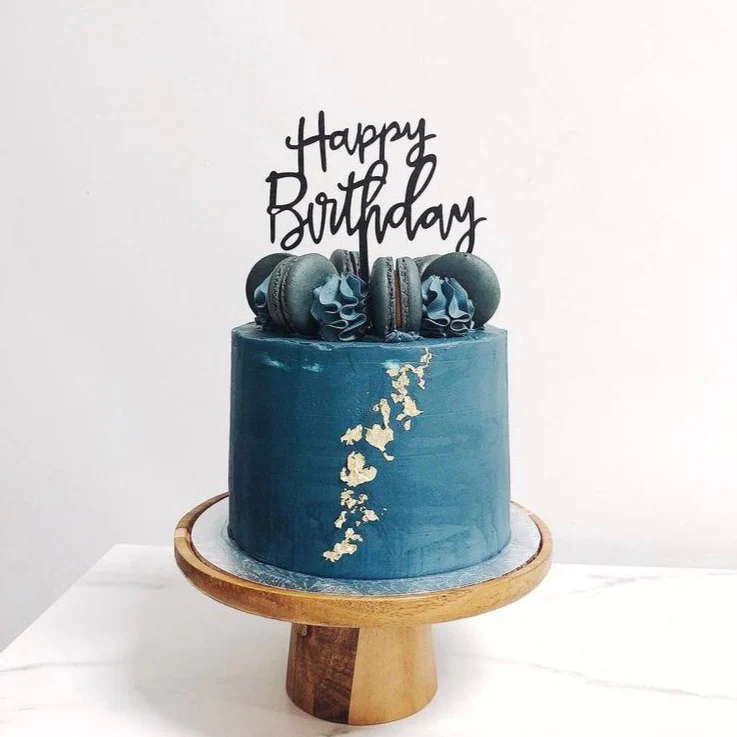 Navy Blue Decorated Cake