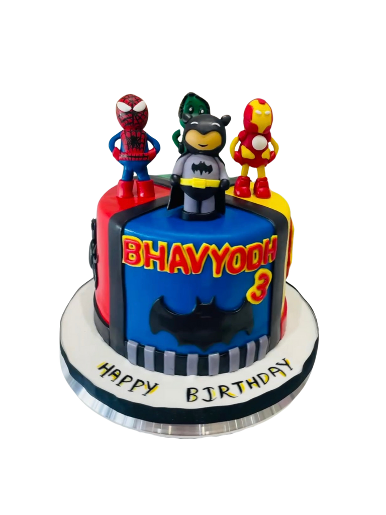 Decorated Super Heroes Cake