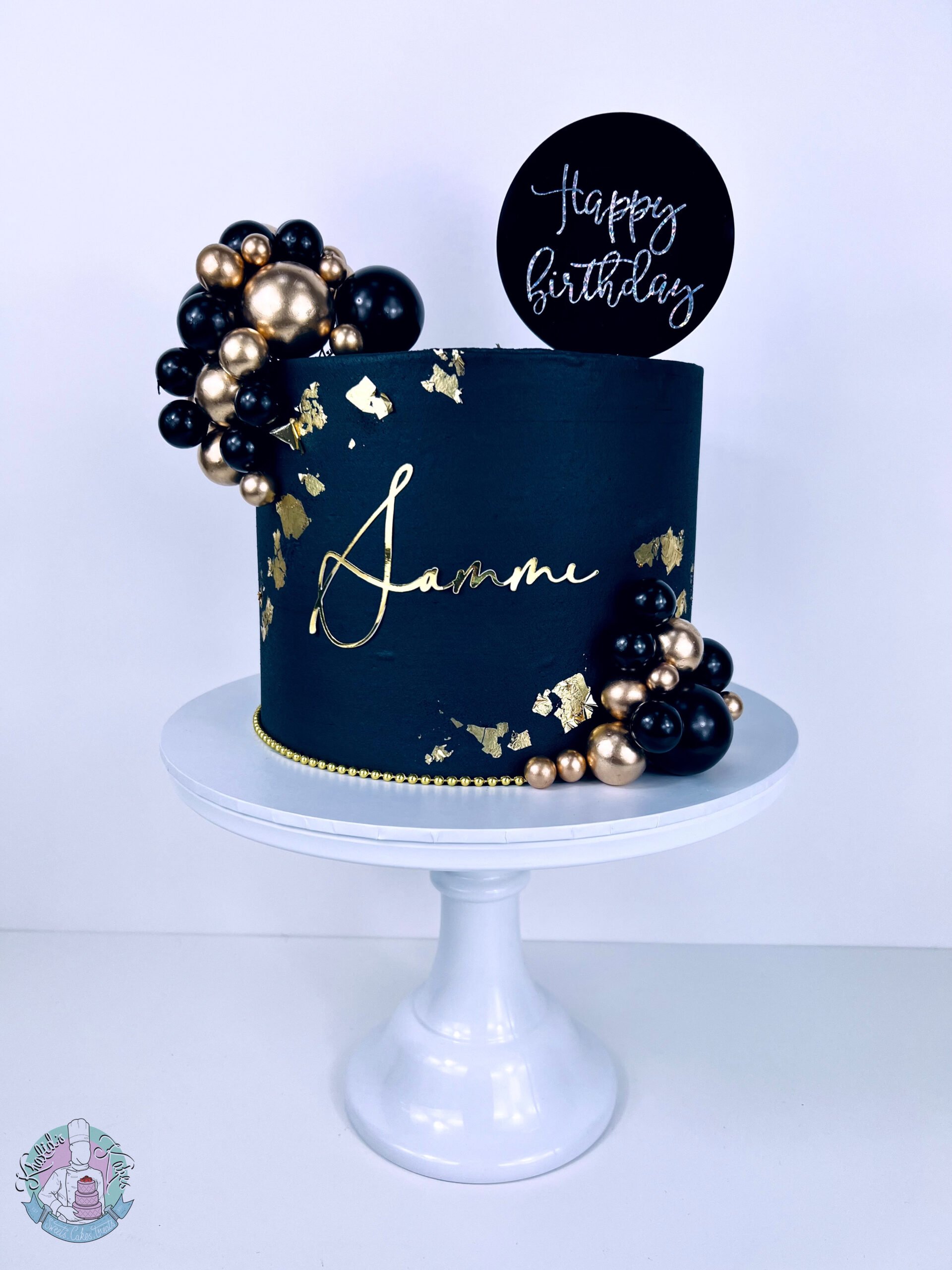 Black Decorated Cake