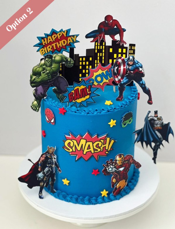 Decorated Super Heroes Cake