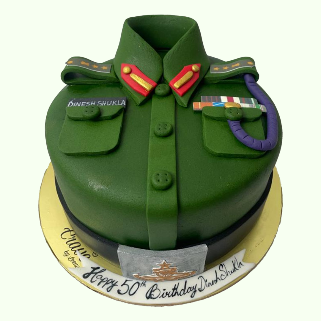 Military decorated cake