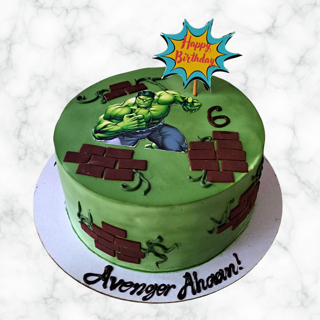 Hulk decorated cake