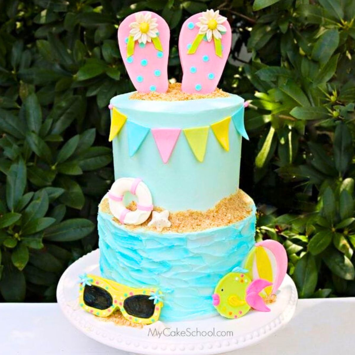 beach decorated cake