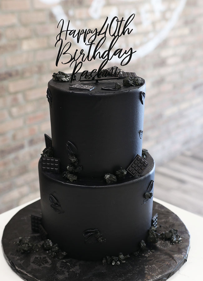 Black Decorated Cake