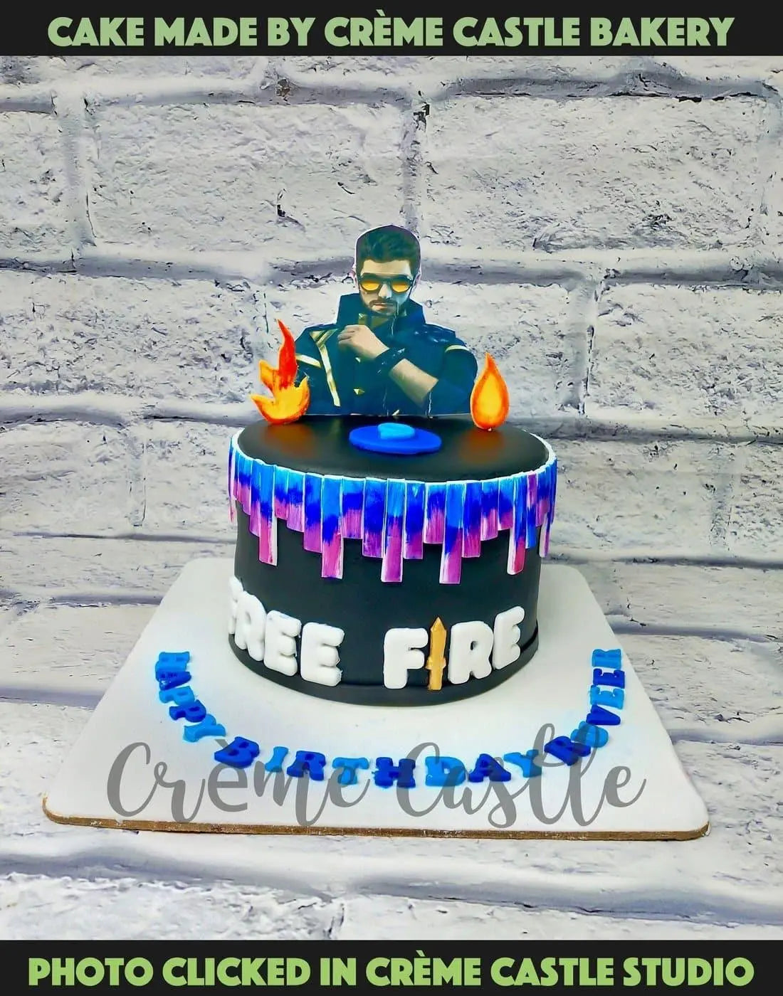 Free Fire Decorated Cake