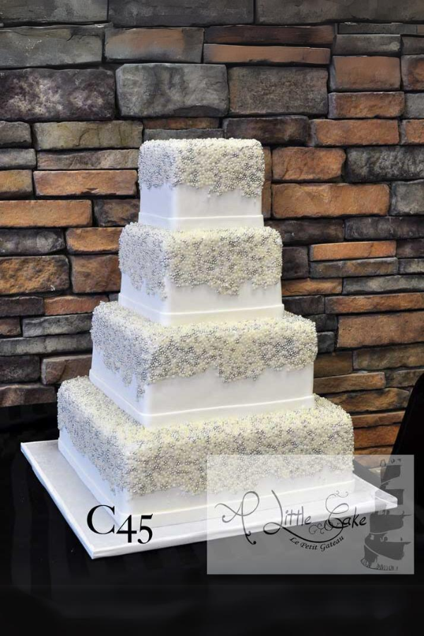 White Brick Decorated Cake