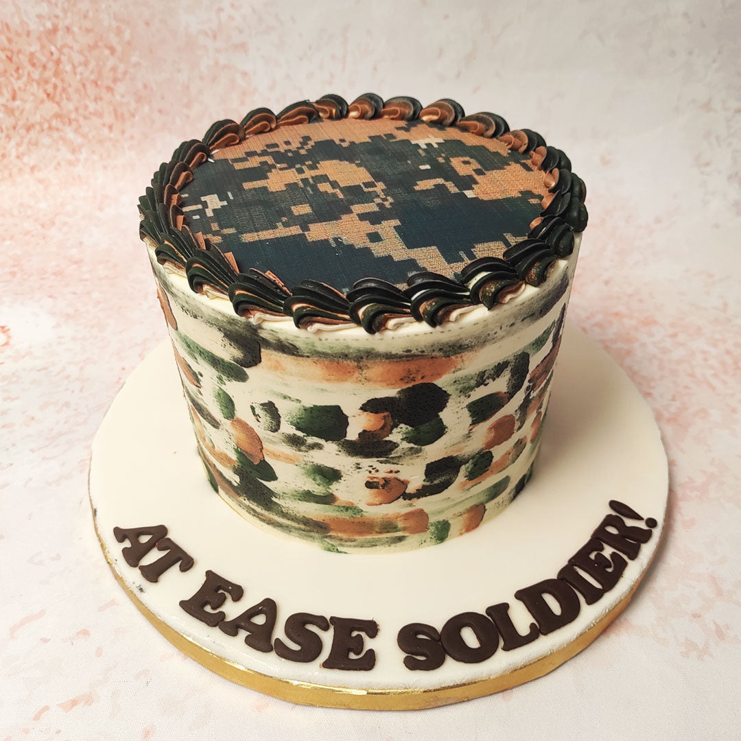 Camouflage Decorated Cake