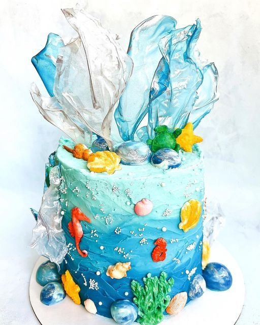 Water Decorated Cake