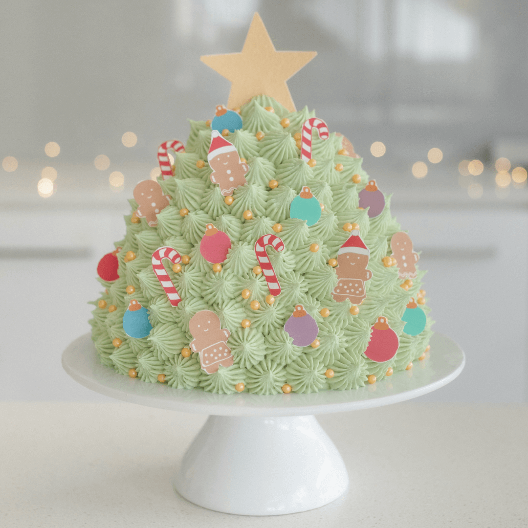 Christmas Tree Decorated Cake