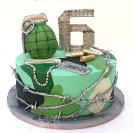 Military decorated cake