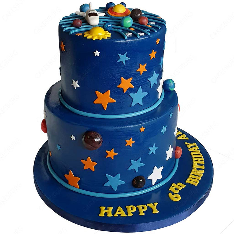 Solar System Decorated Cake