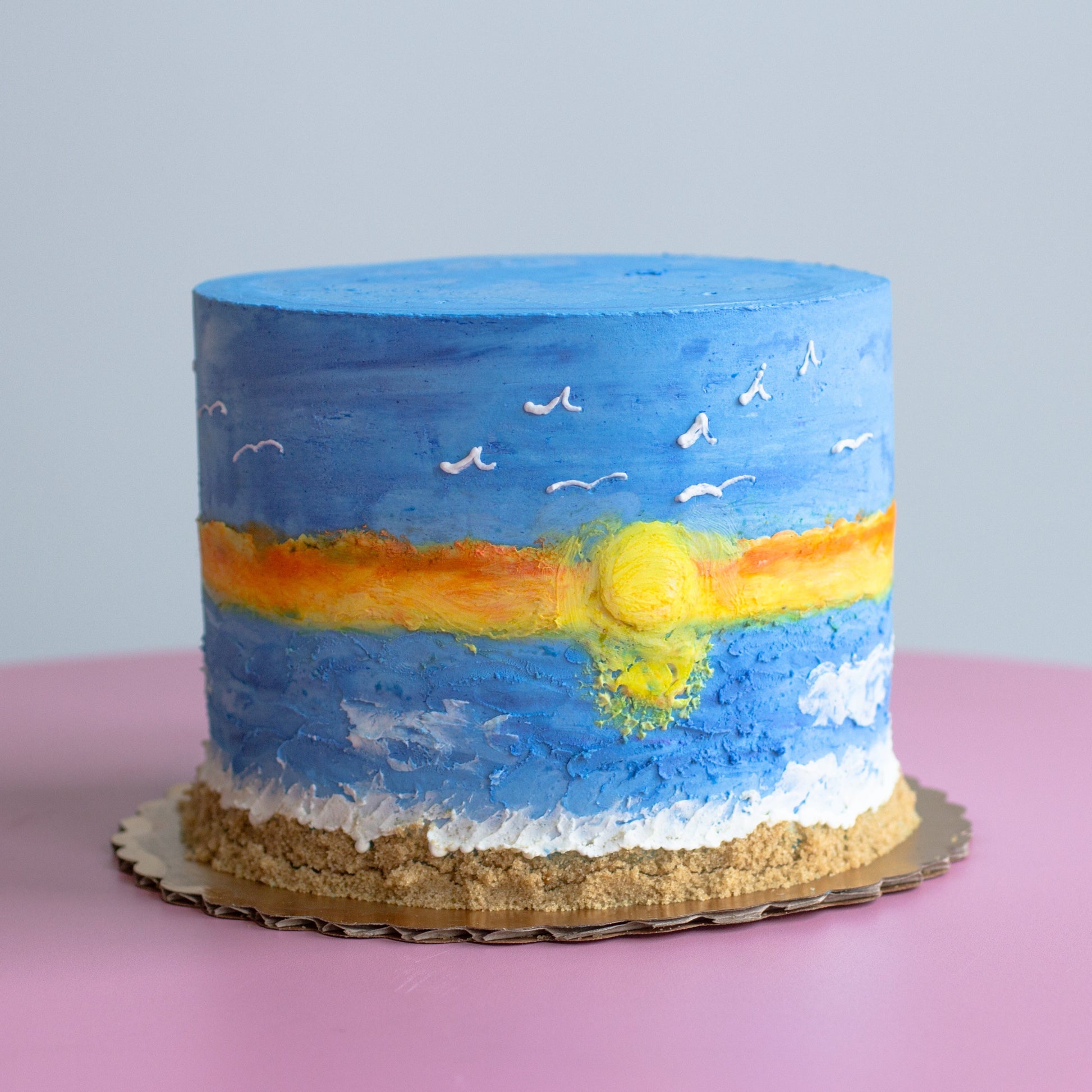 beach decorated cake