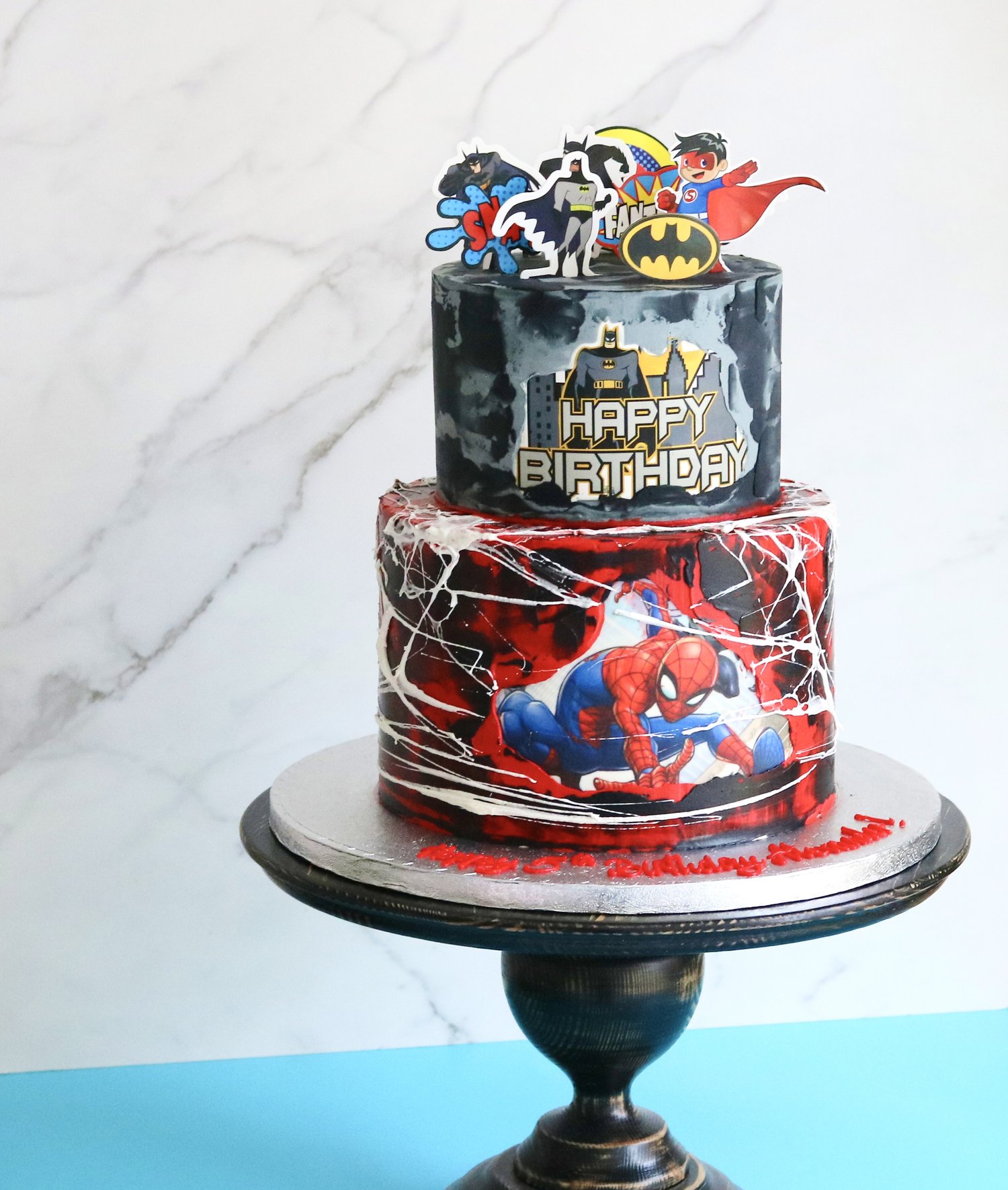 Decorated Super Heroes Cake