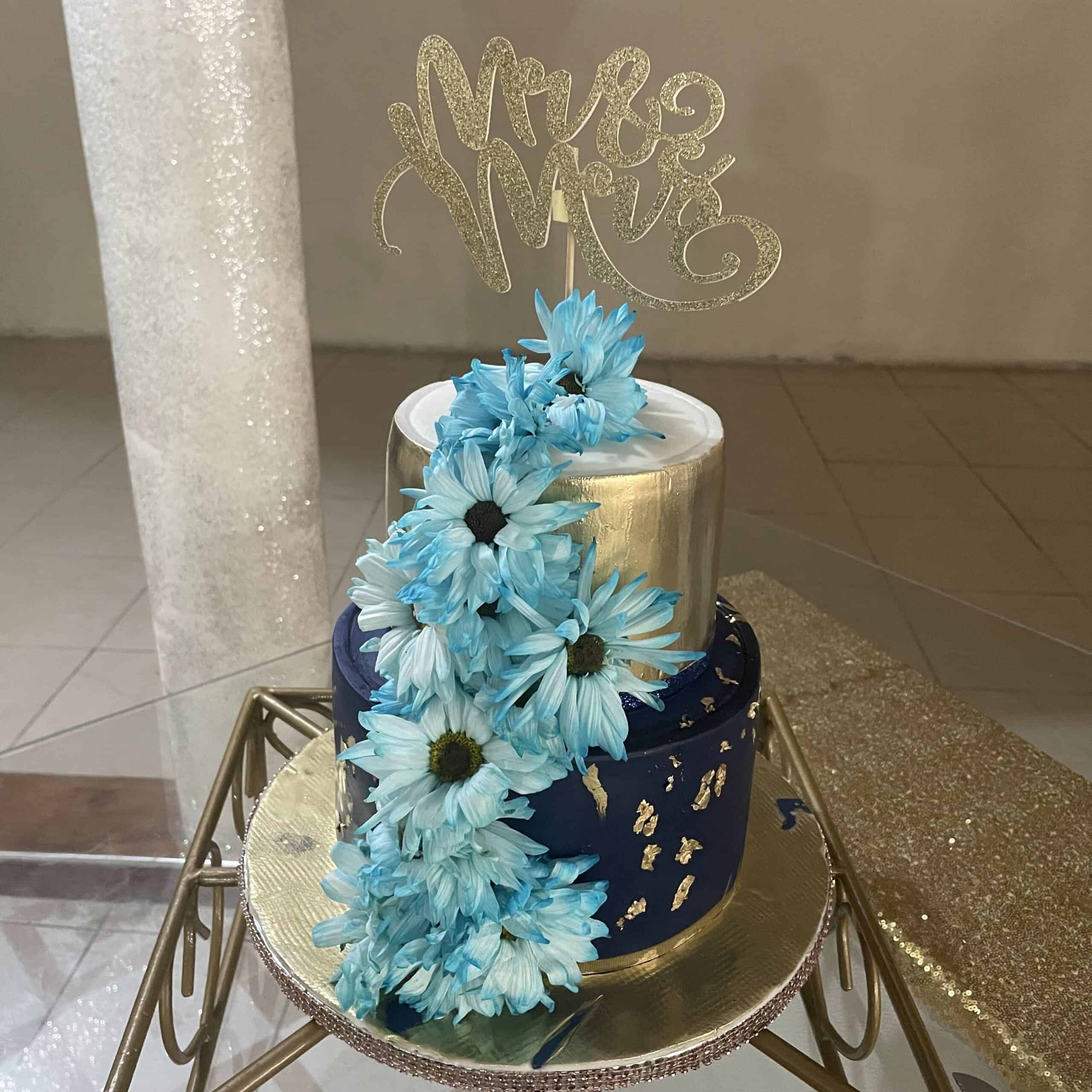 Navy Blue Decorated Cake