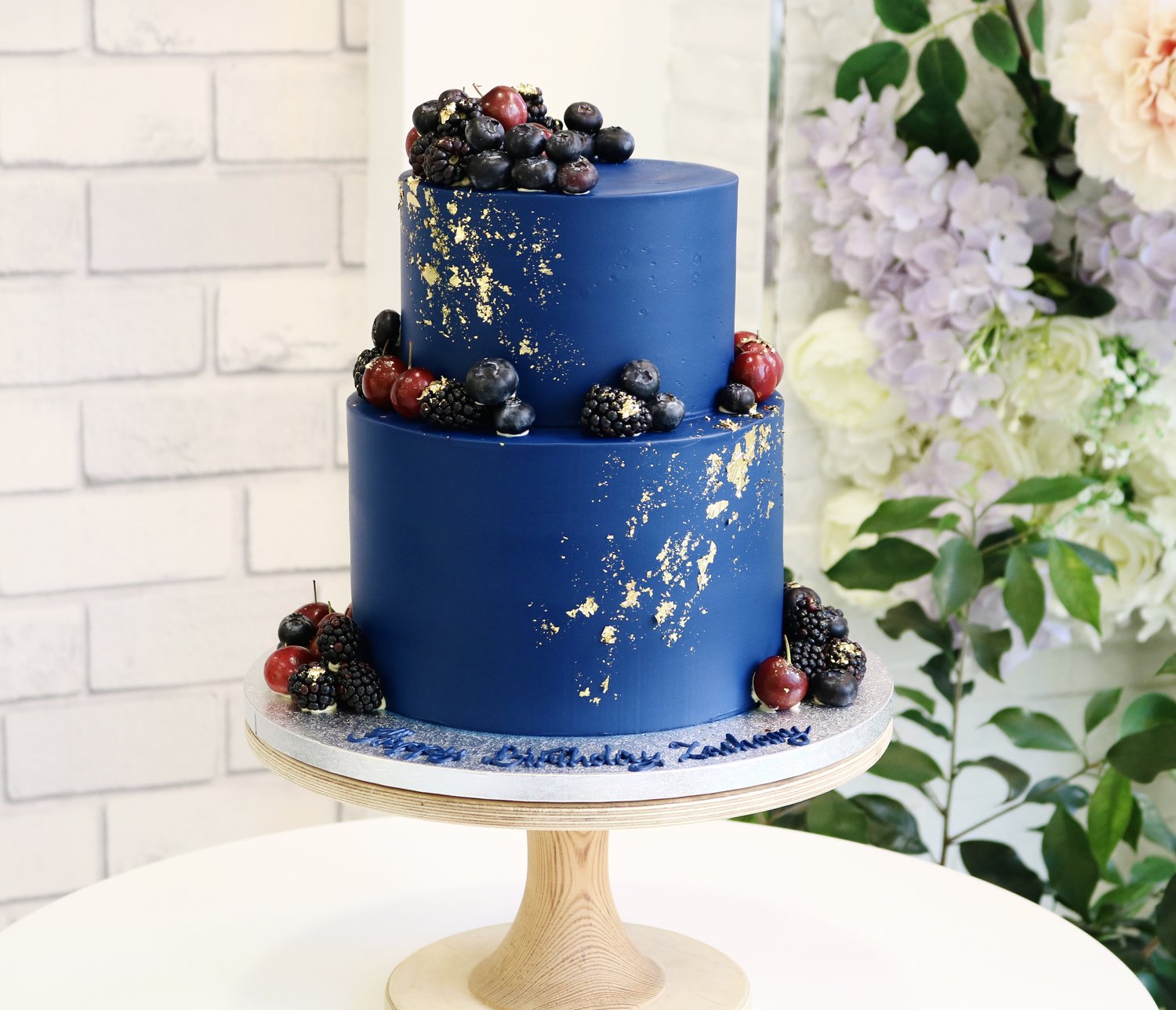 Navy Blue Decorated Cake