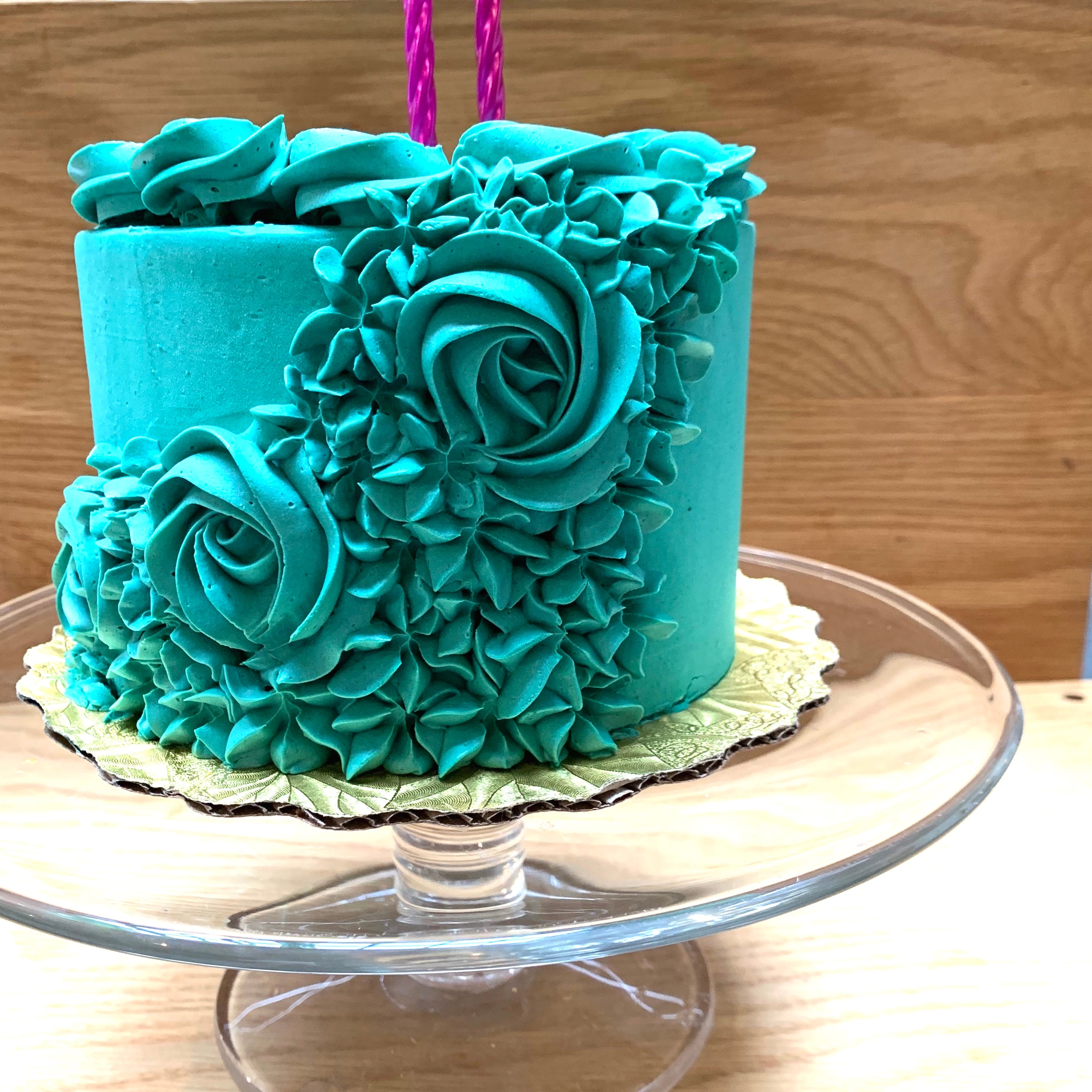 Turquoise Decorated Cake