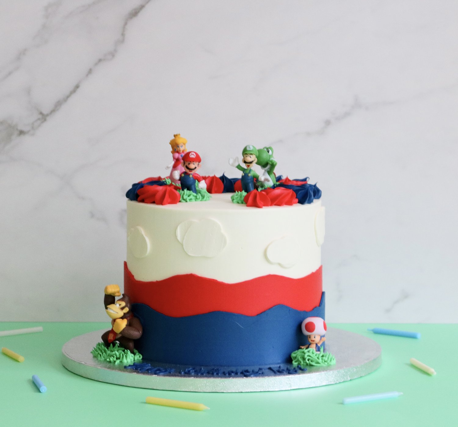 Mario Bros Decorated Cake