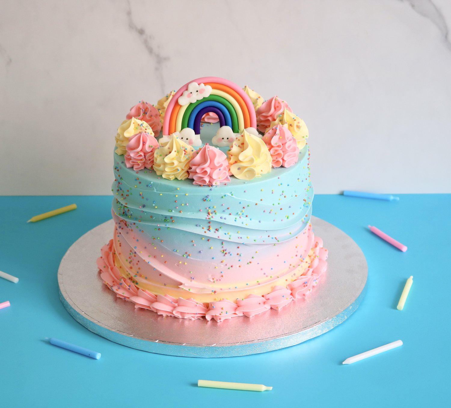 Rainbow Decorated Cake