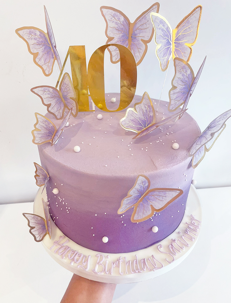 Lilac Decorated Cake