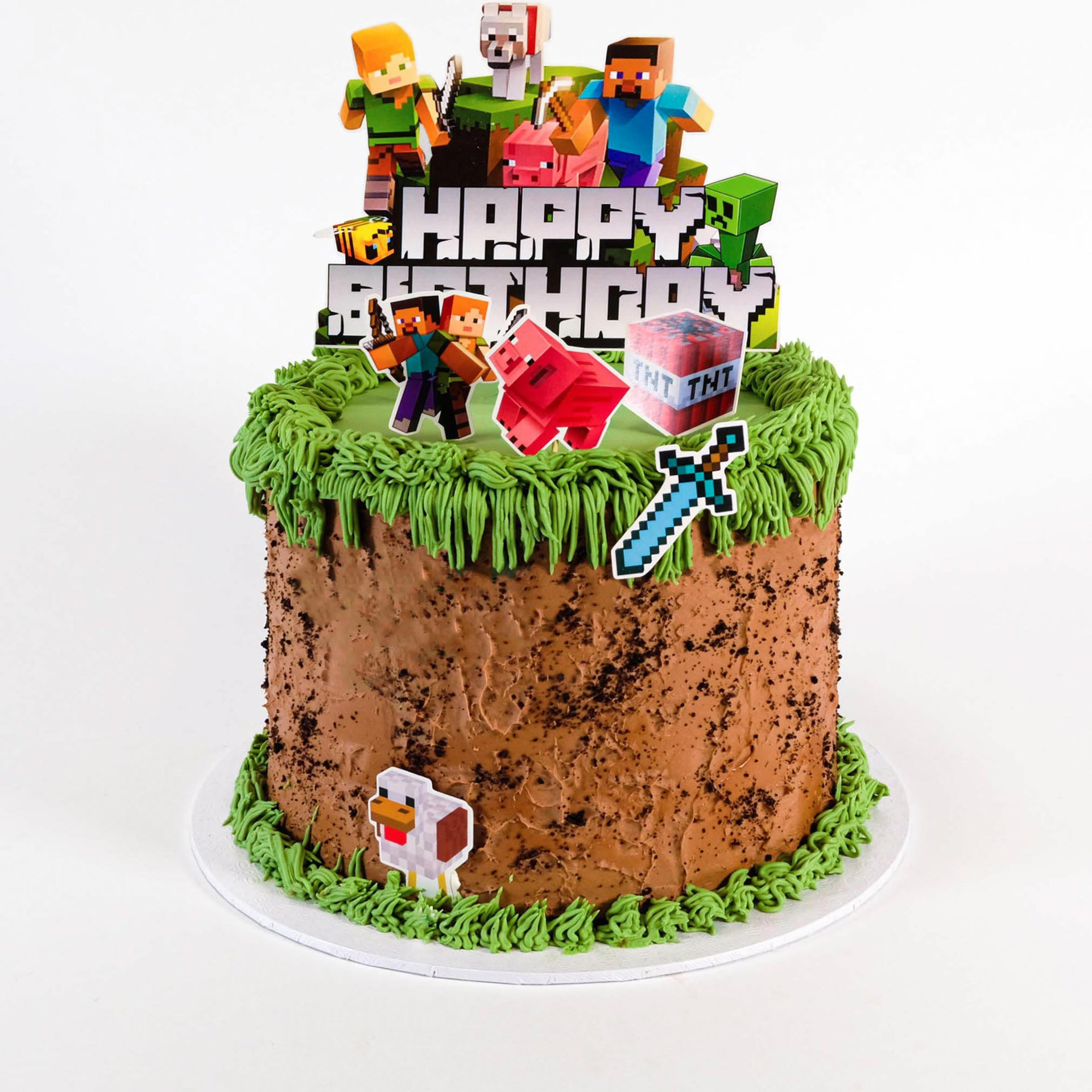 Minecraft decorated cake