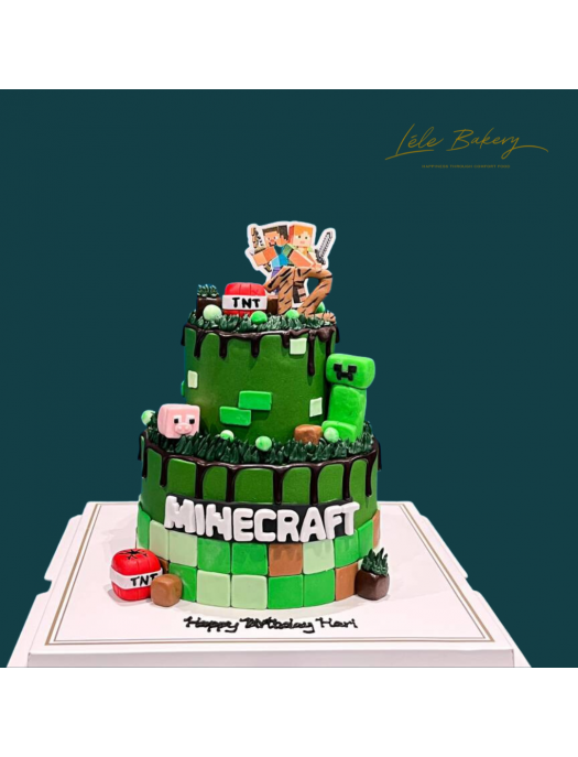 Minecraft decorated cake