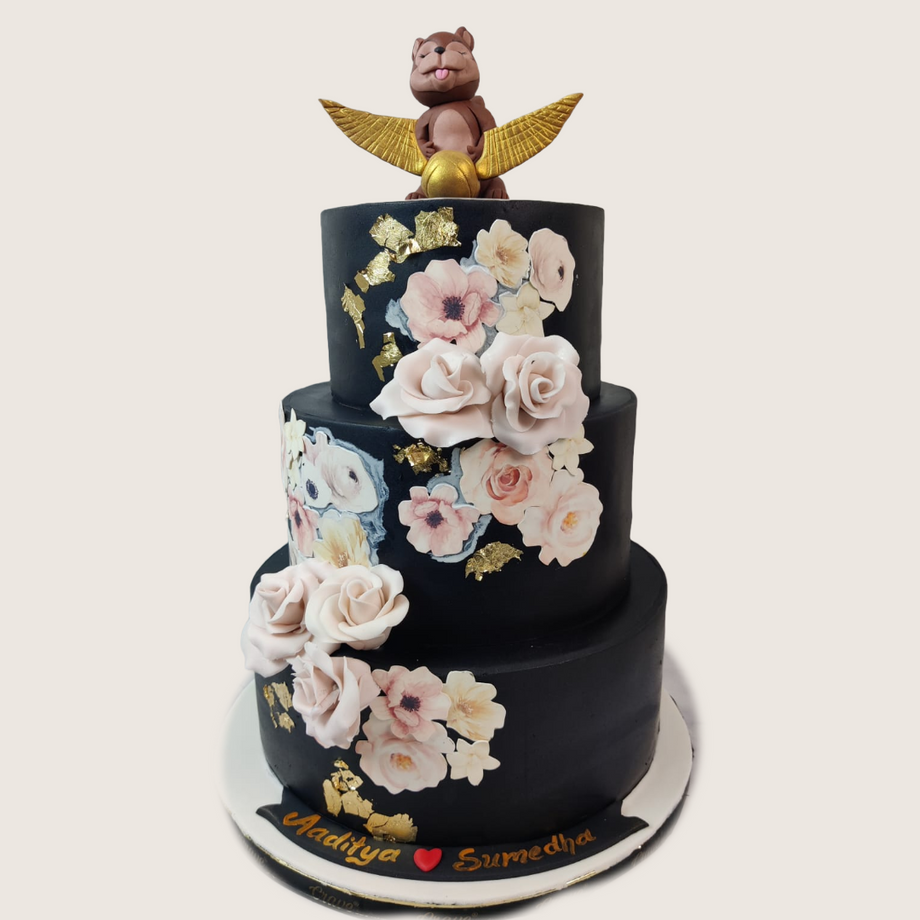 Black Decorated Cake