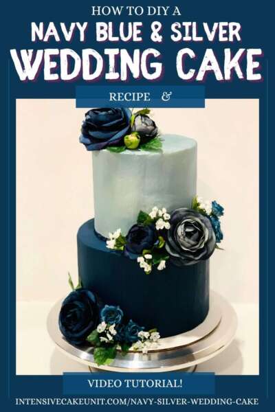 Navy Blue Decorated Cake