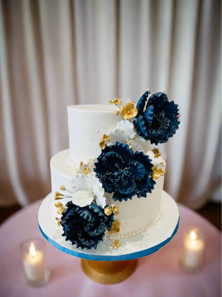 Navy Blue Decorated Cake