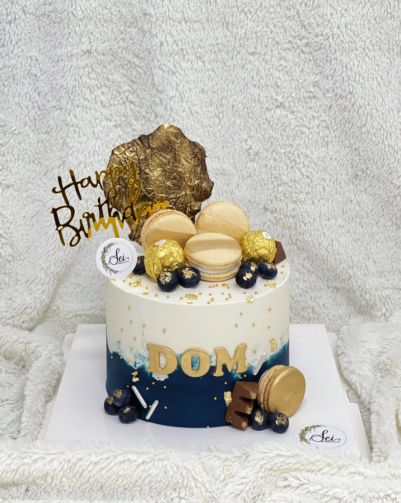 Navy Blue Decorated Cake