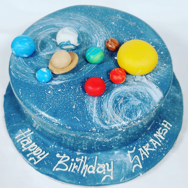 Solar System Decorated Cake