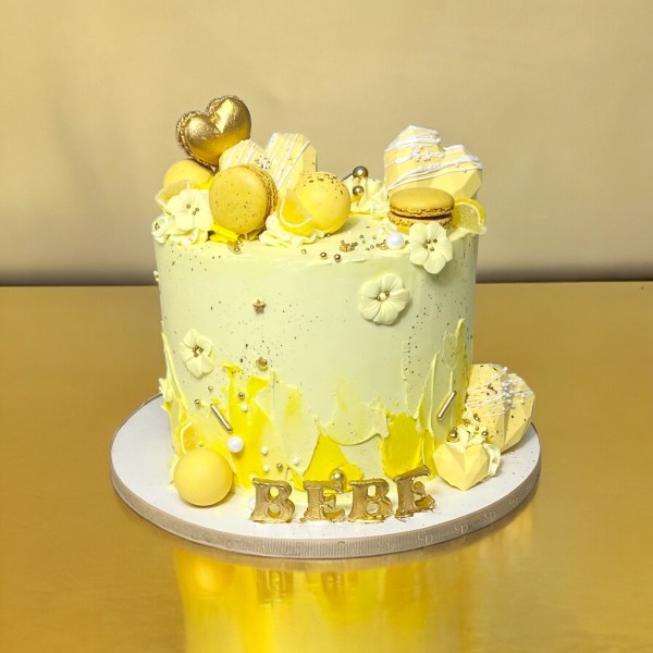 Yellow Decorated Cake