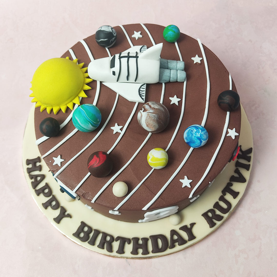 Solar System Decorated Cake