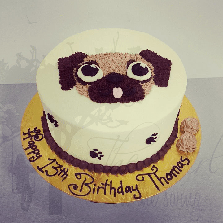 Pug Decorated Cake