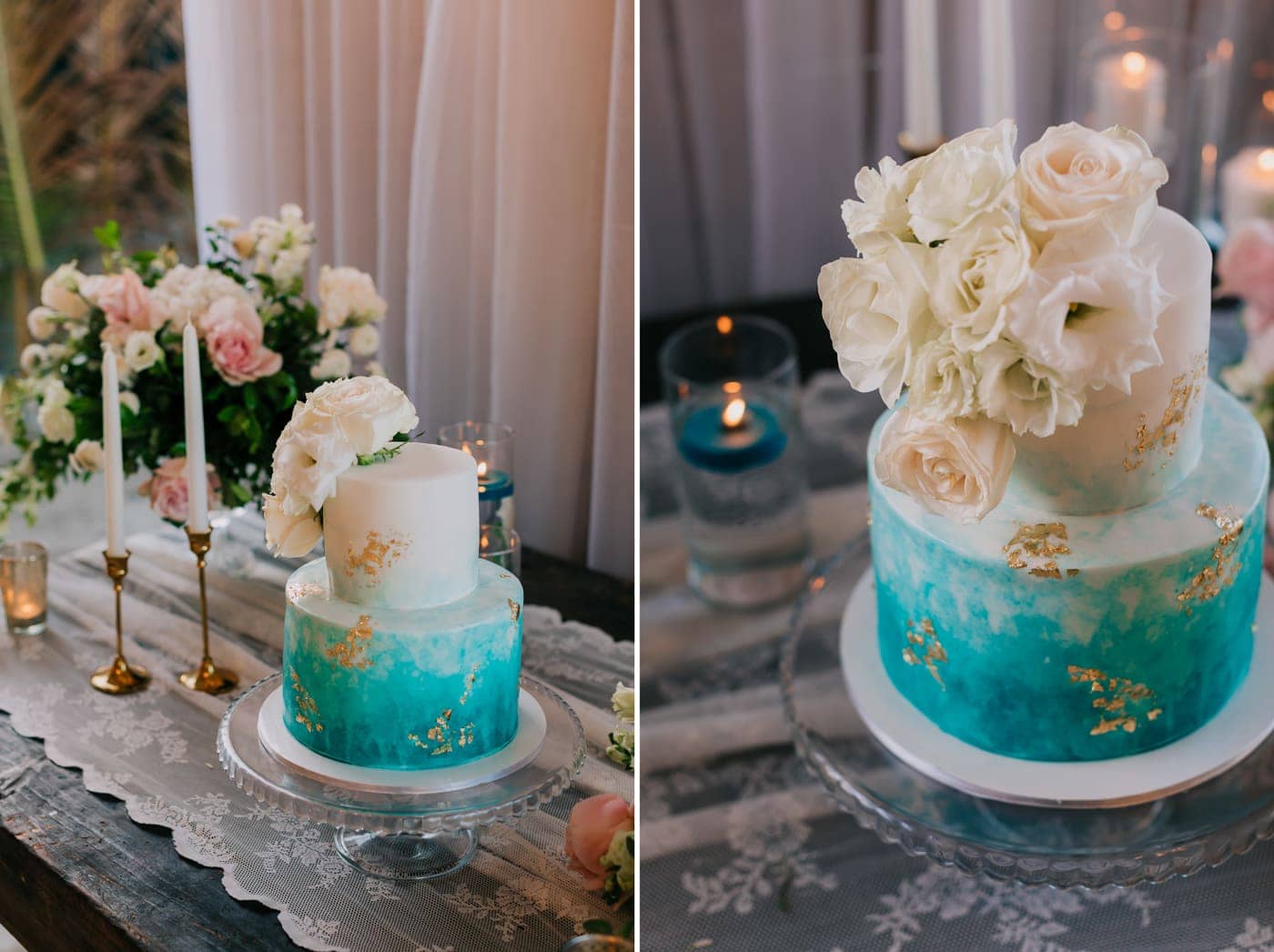 Turquoise Decorated Cake