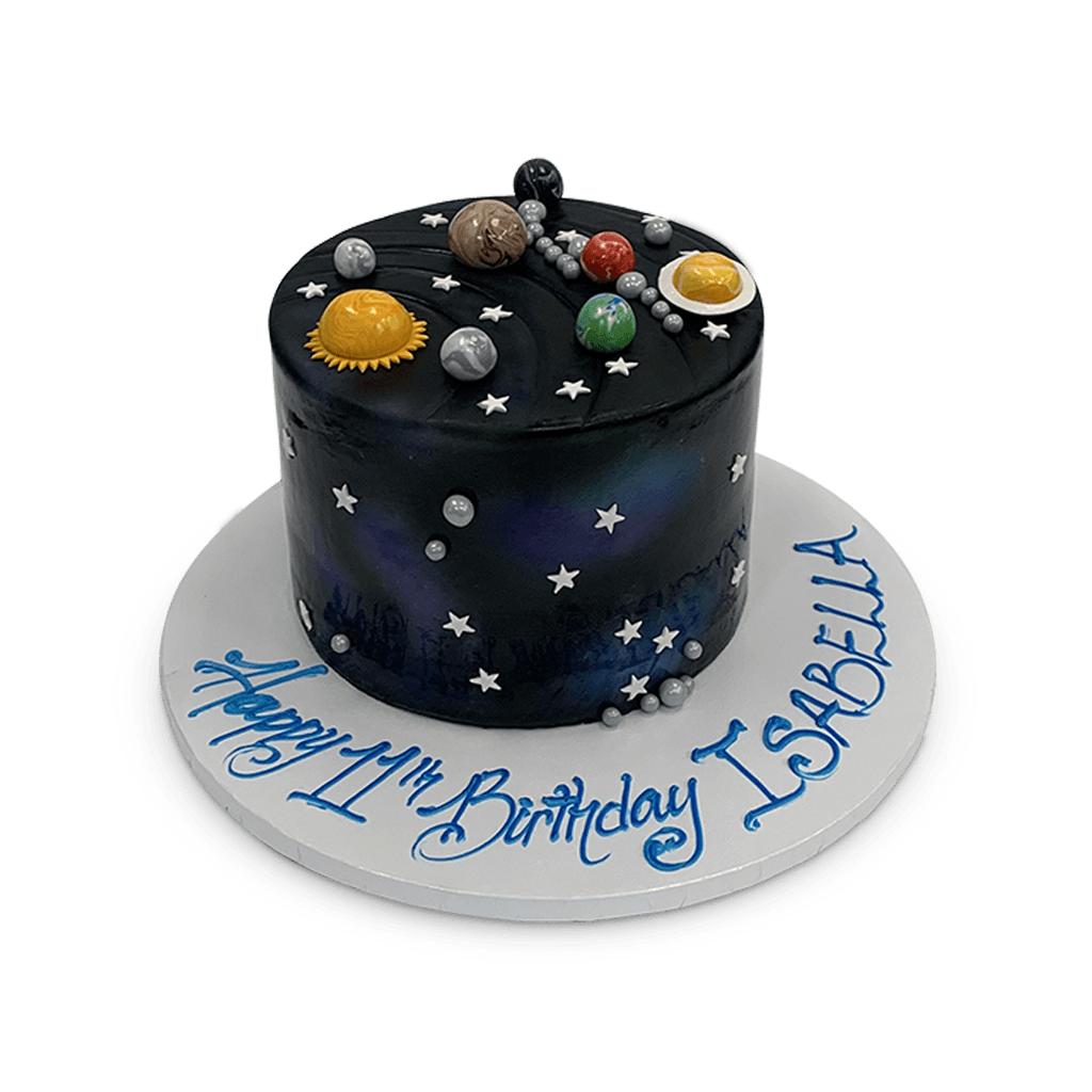 Solar System Decorated Cake