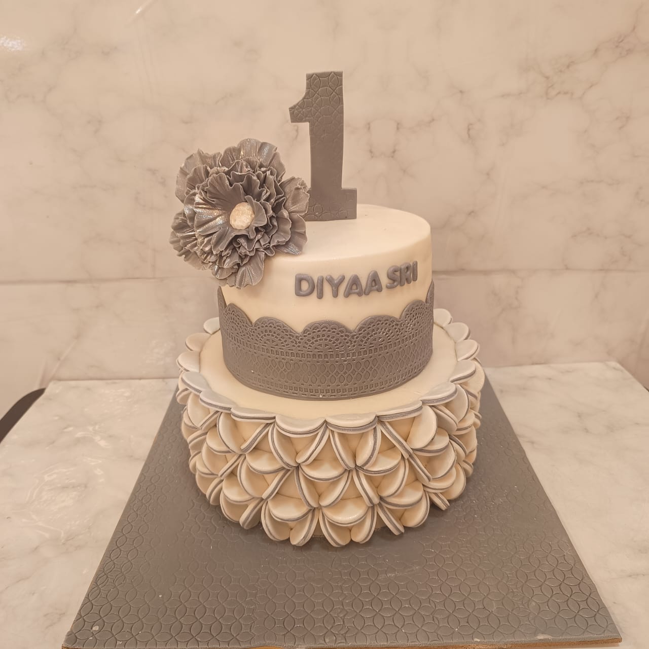 Silver Decorated Cake