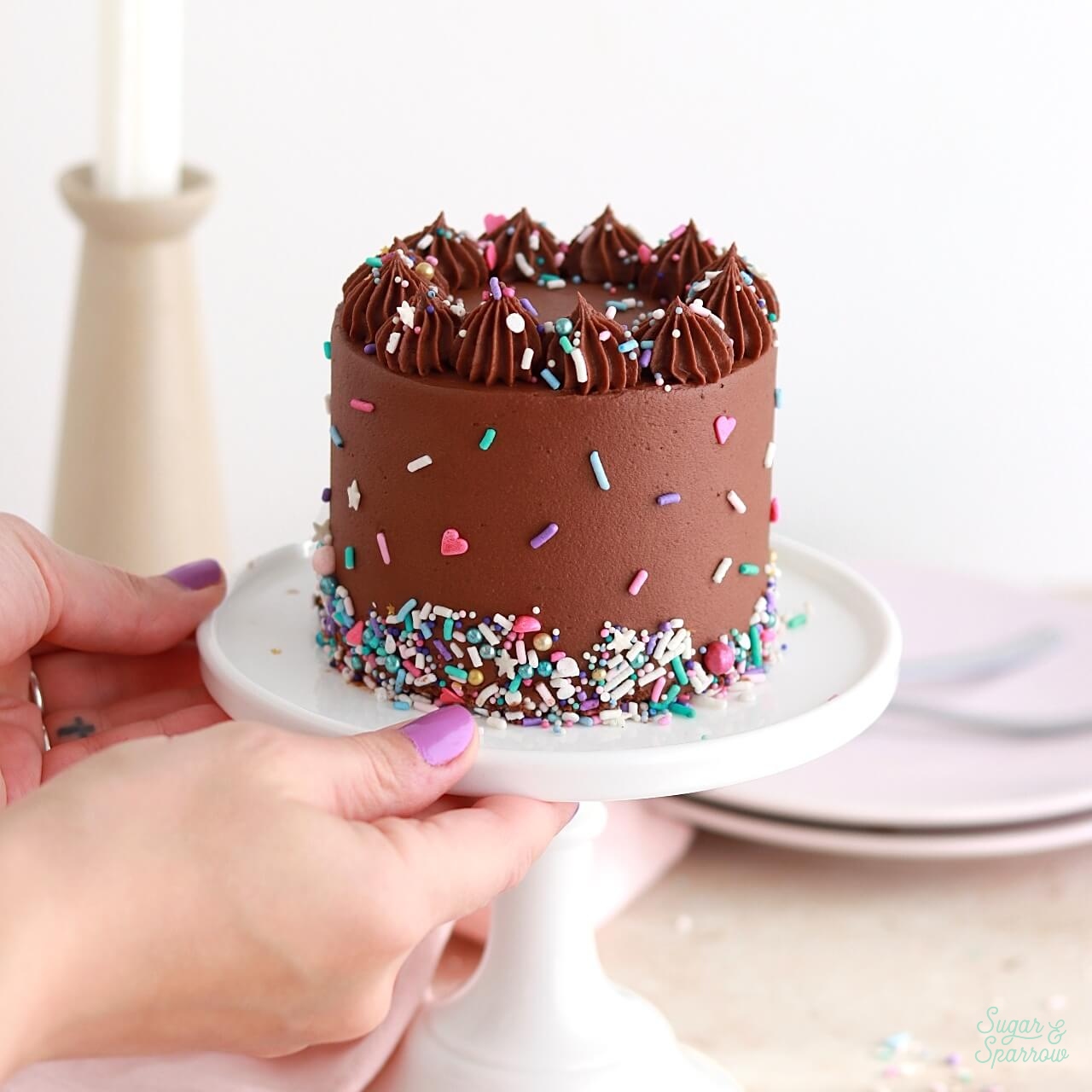 Decorated Chocolate Cake