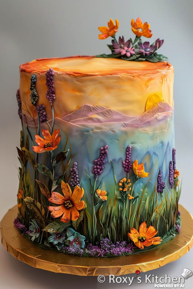 spring decorated cake