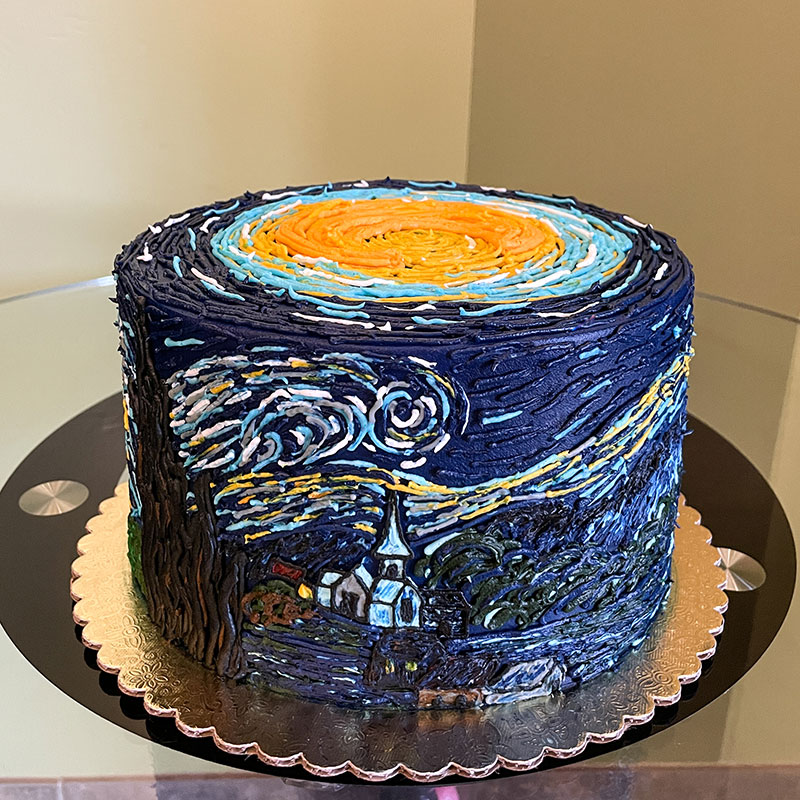 Cake Decorated Sky The Starry Night