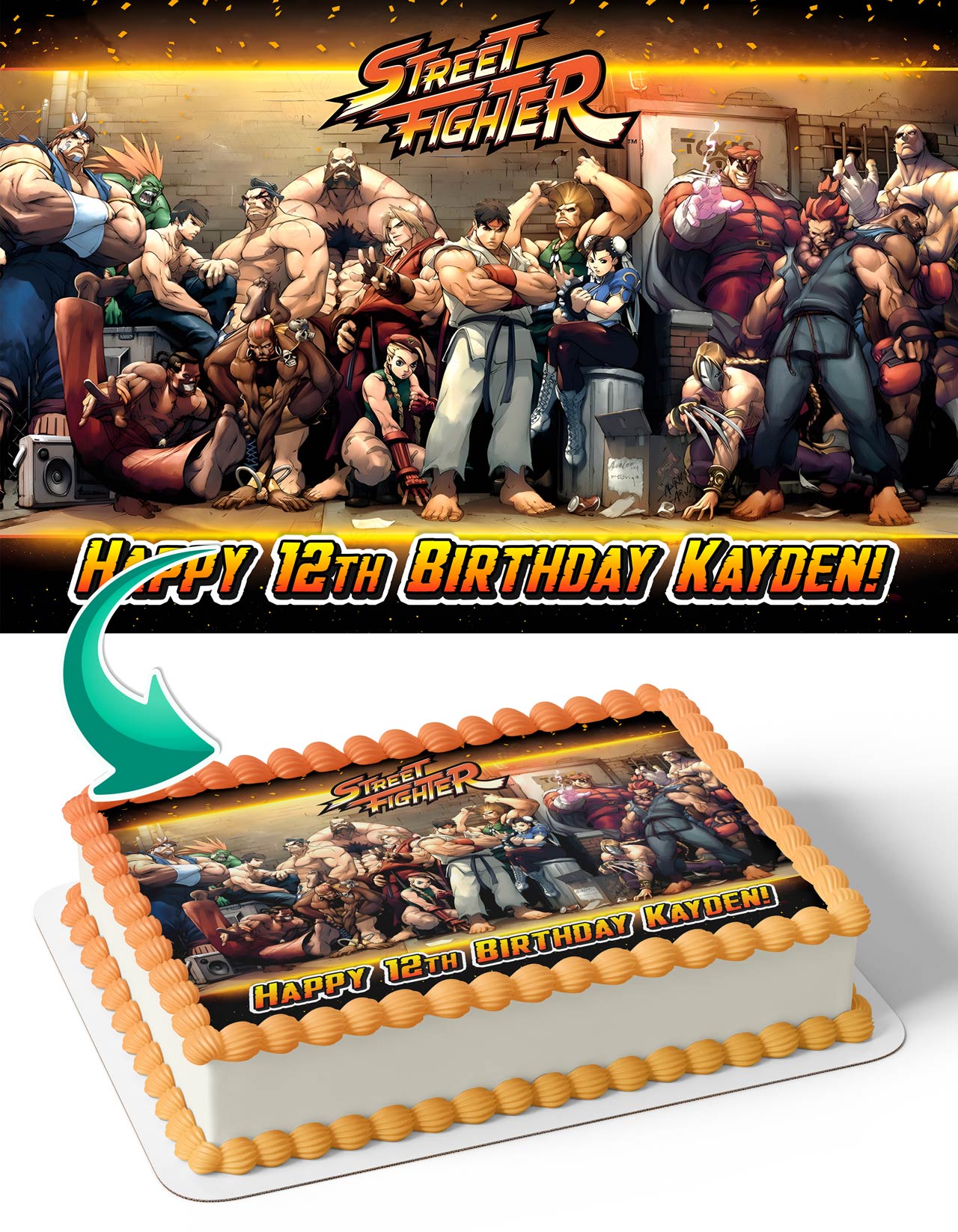 Street Fighter Decorated Cake