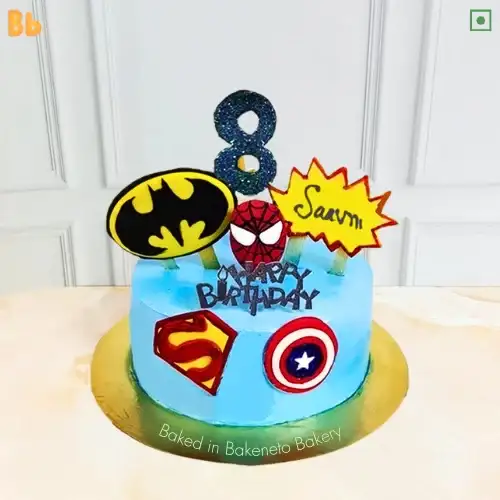 Decorated Super Heroes Cake