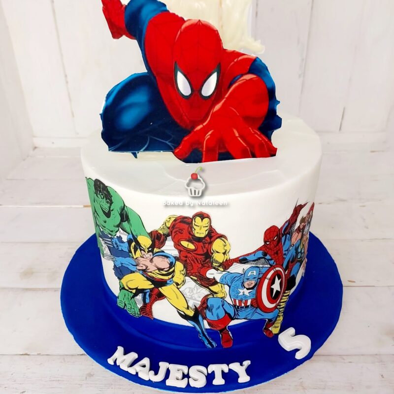 Decorated Super Heroes Cake