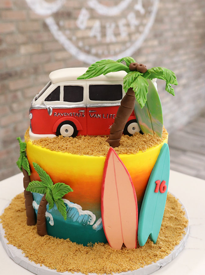 beach decorated cake